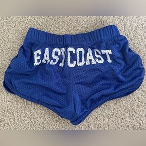 Girls blue perforated athletic shorts size large (10-12) run small